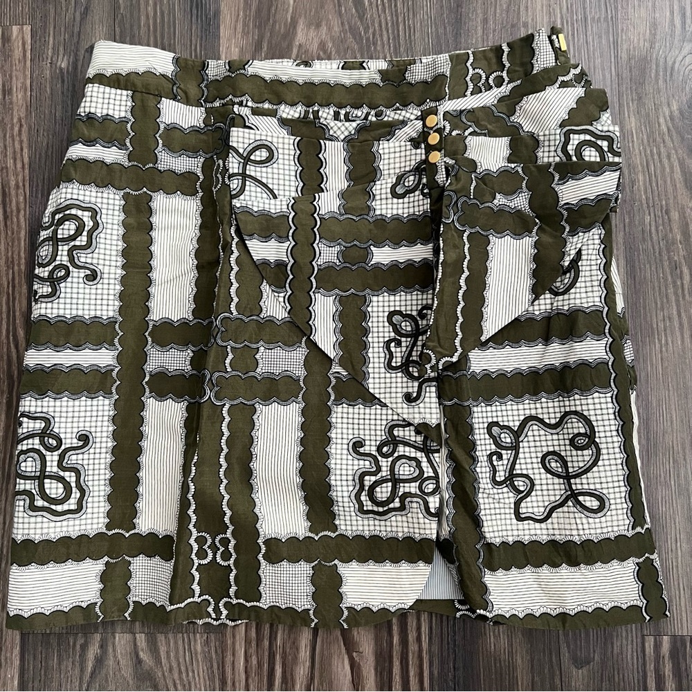 Anthropologie Leifsdottir Green Floral Skirt - Picture 6 of 16